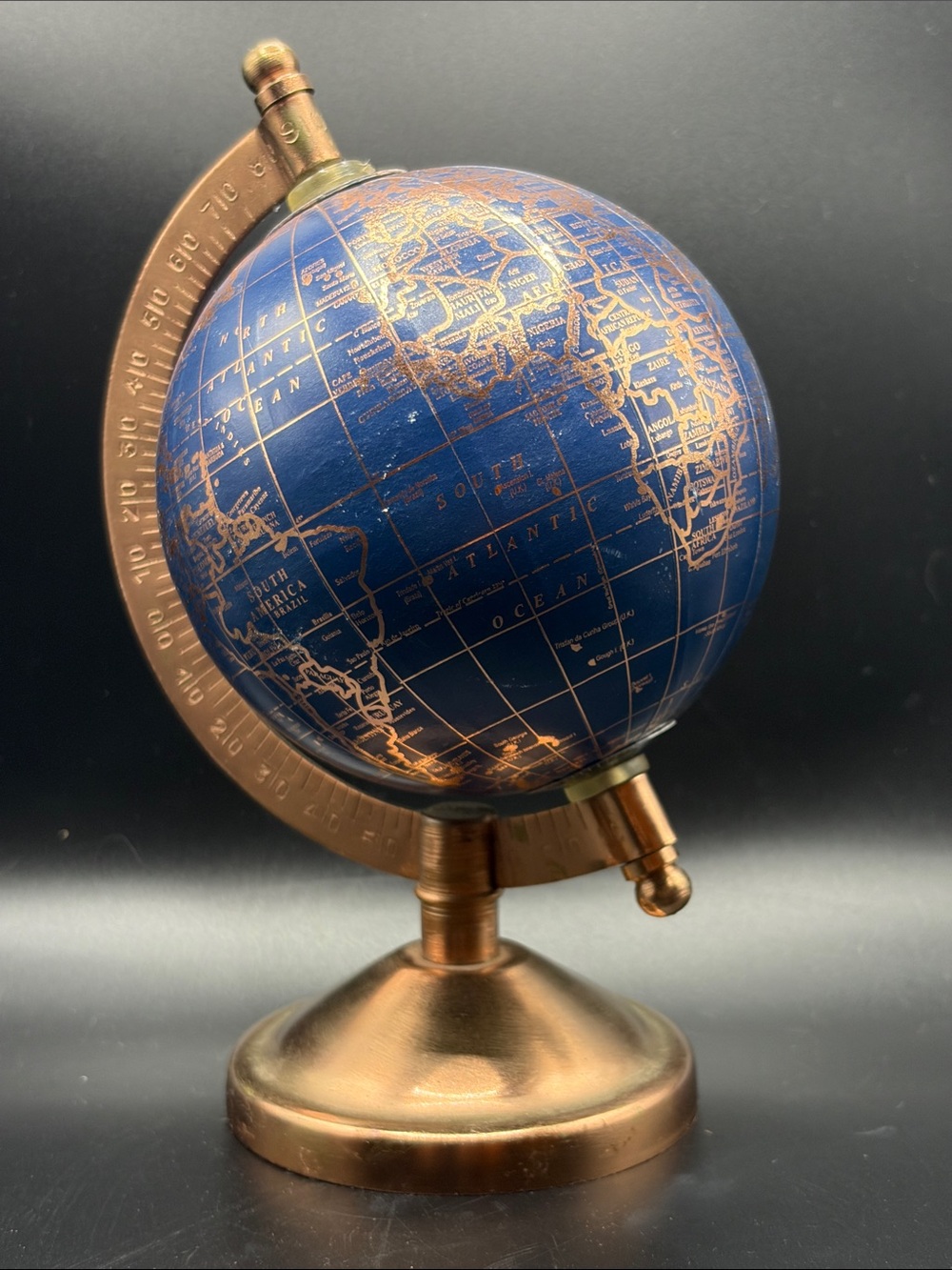Anthropologie Tabletop Blue & Metallic Globe AnthroHome Decorative Globe Decor